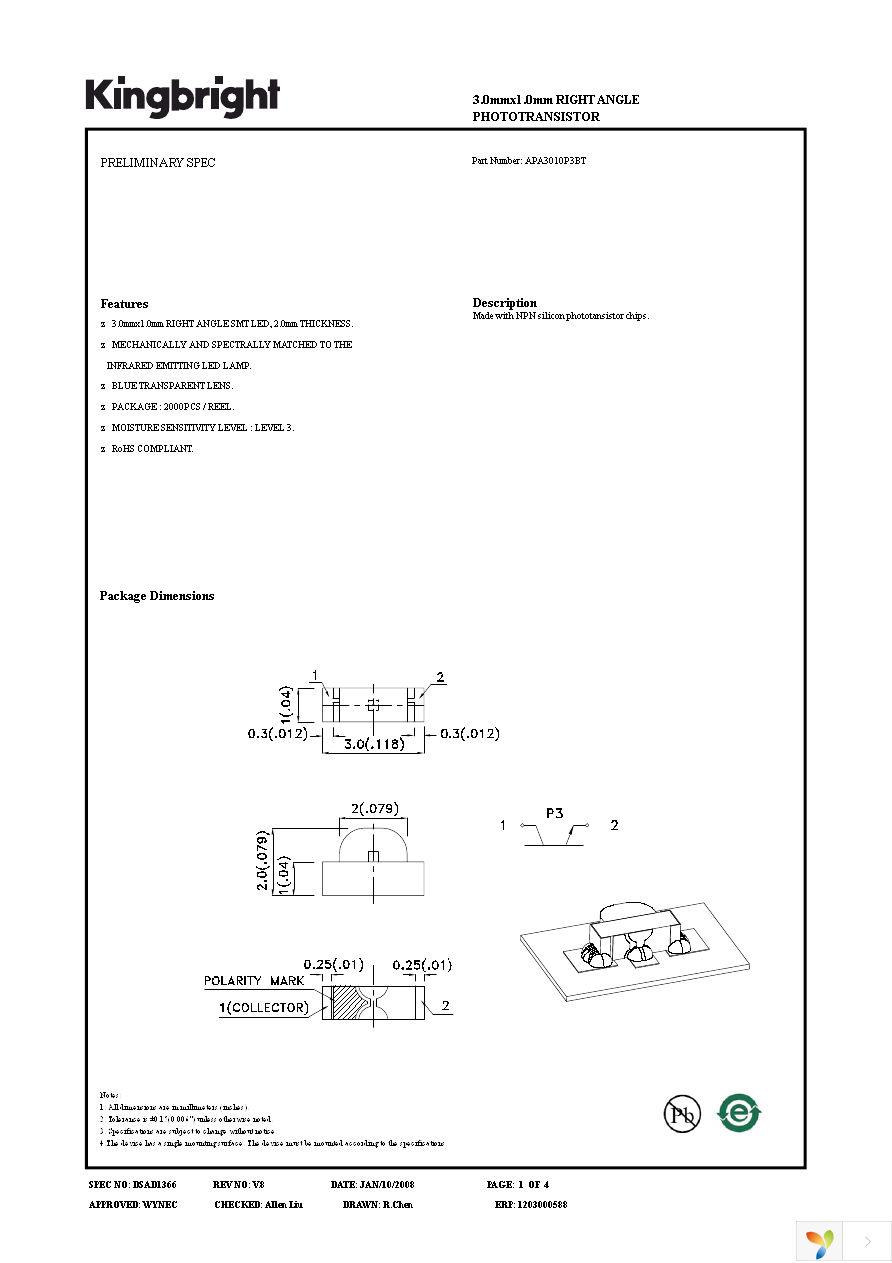 APA3010P3BT Page 1