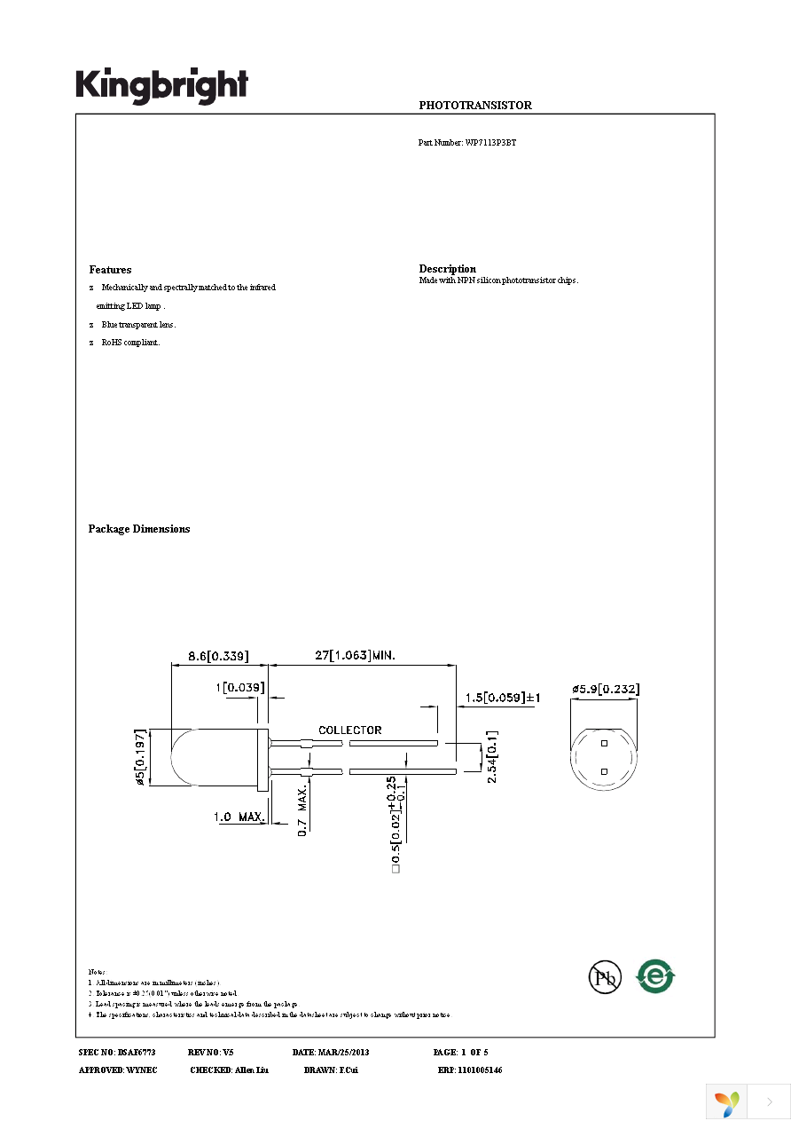 WP7113P3BT Page 1