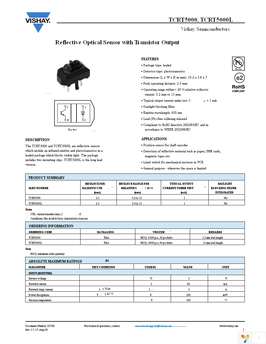 TCRT5000L Page 1