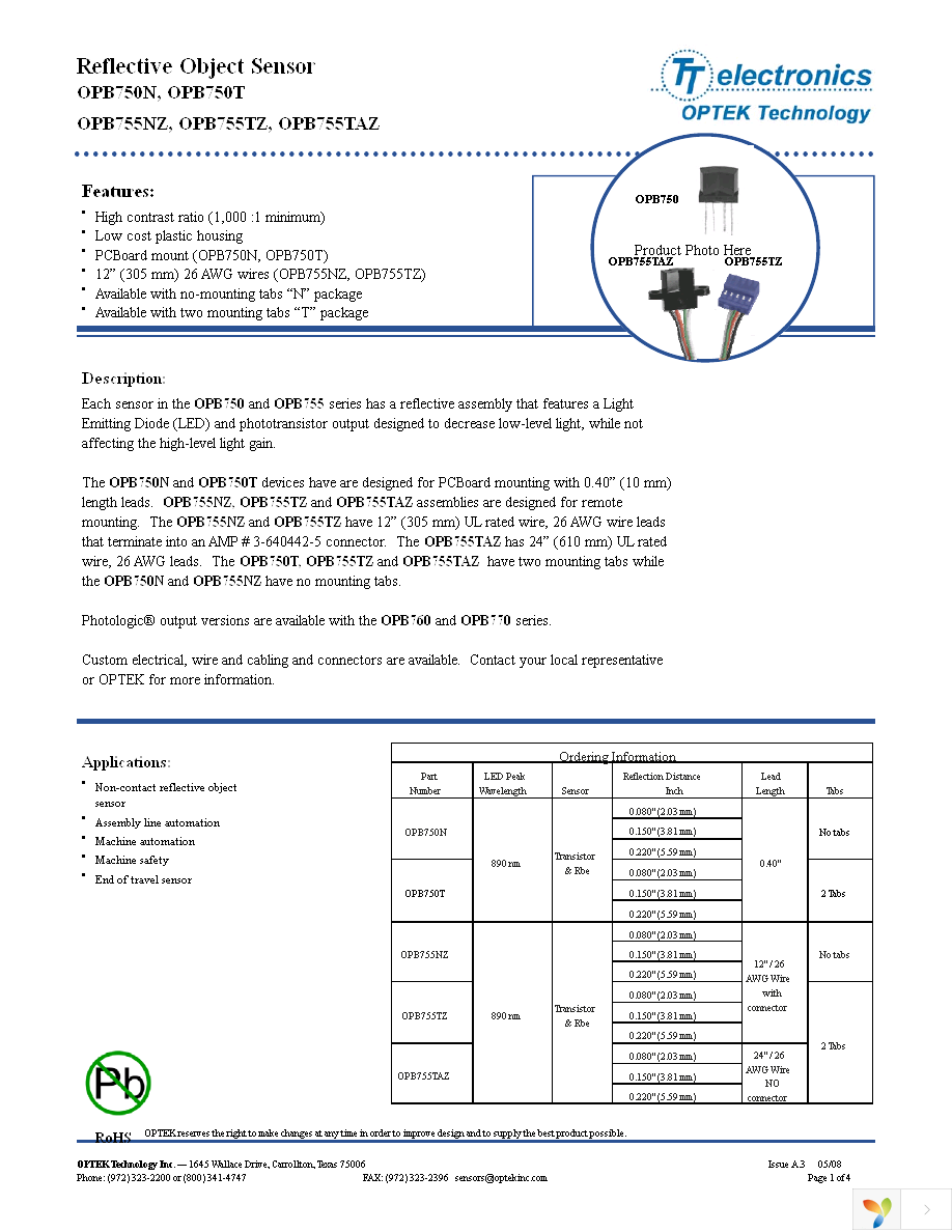 OPB750N Page 1