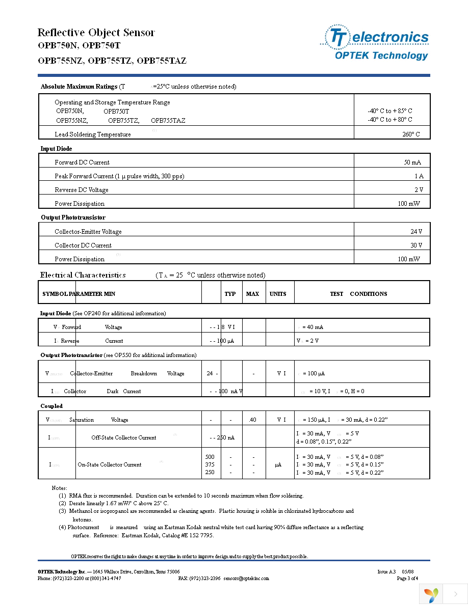 OPB750N Page 3