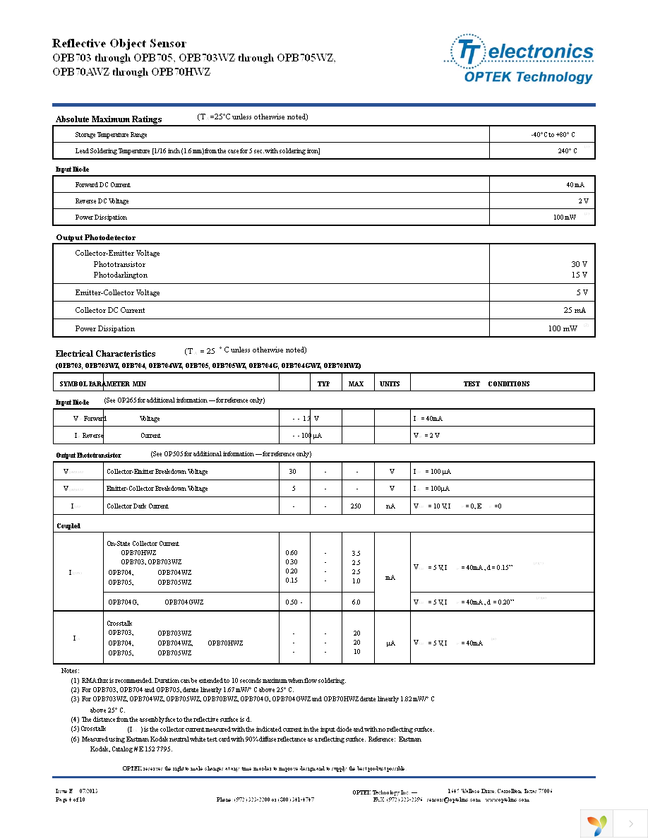 OPB70DWZ Page 4