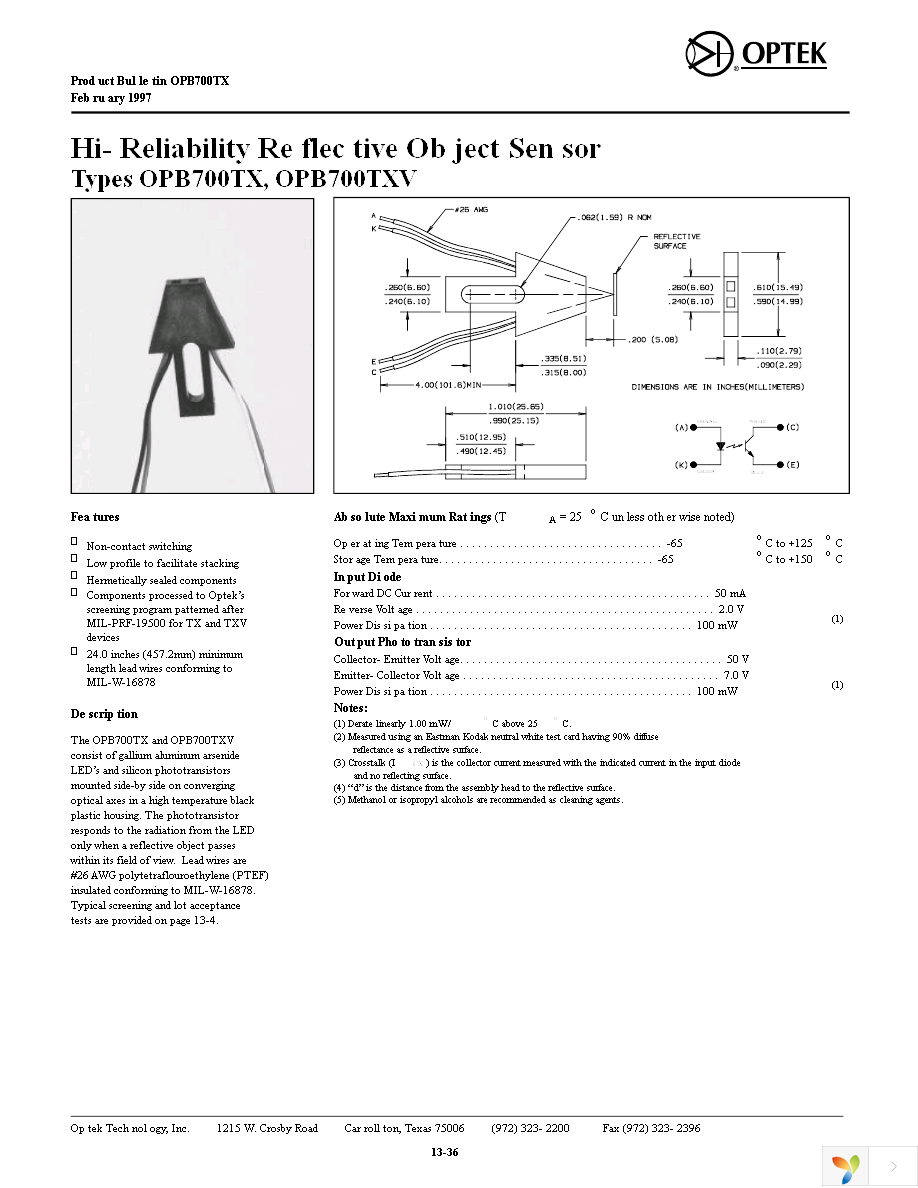 OPB700TX Page 1