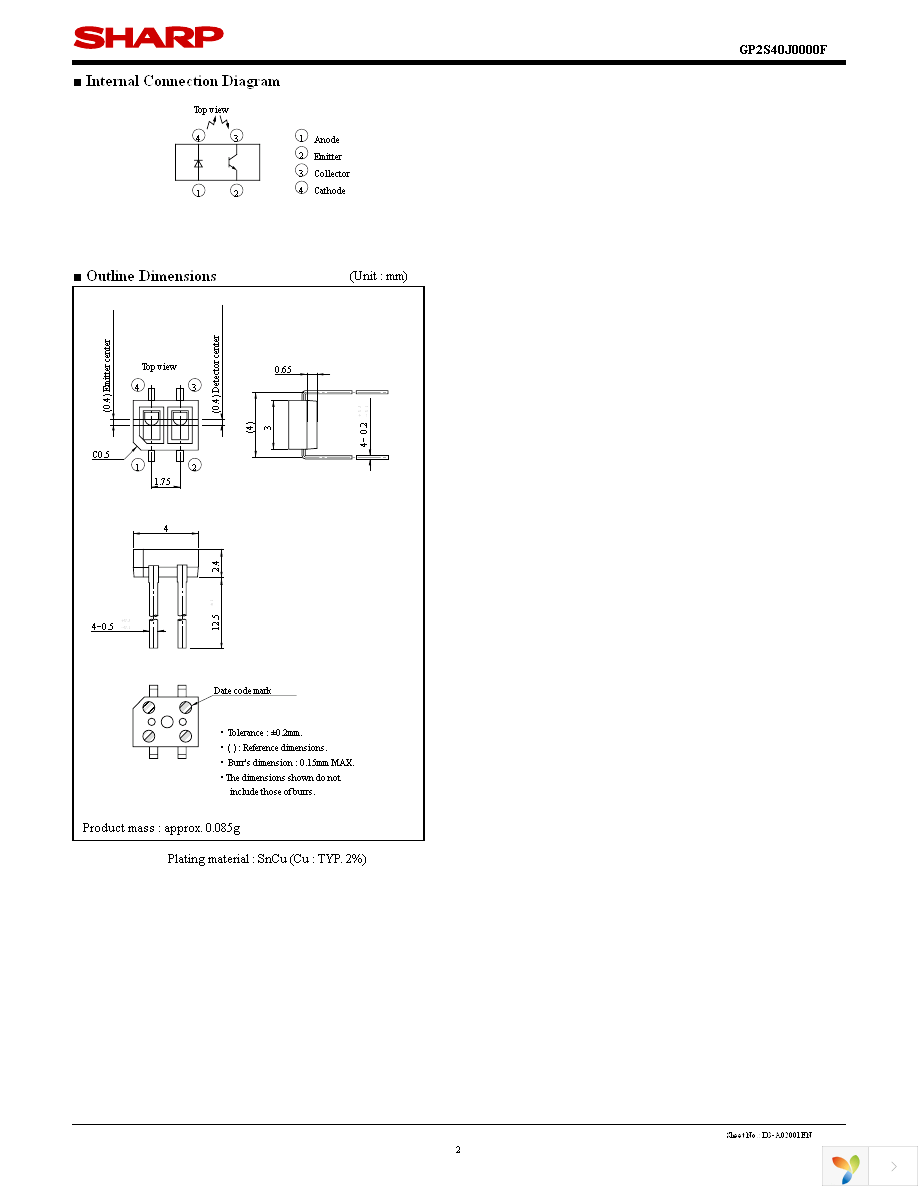 GP2S40J0000F Page 2