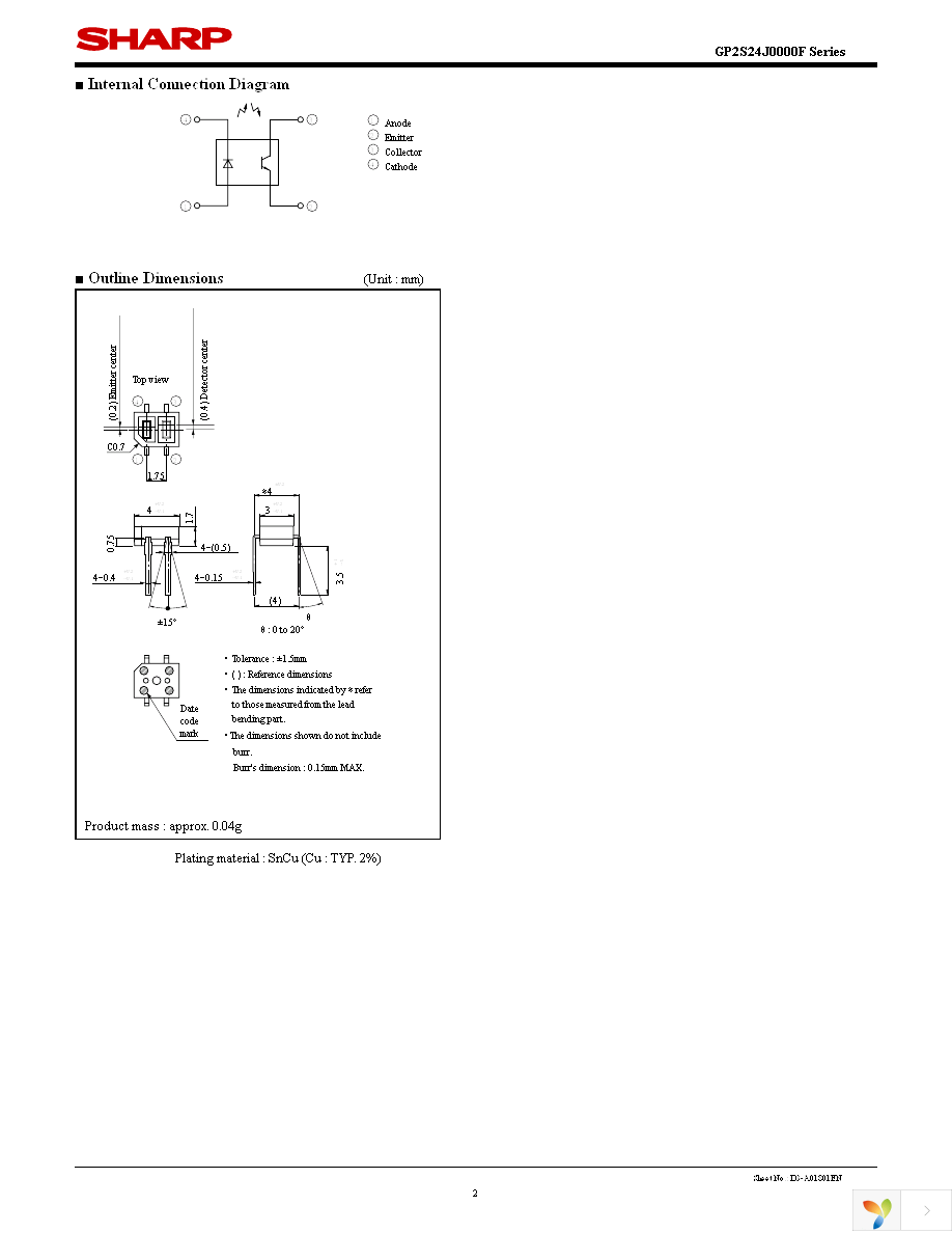 GP2S24J0000F Page 2