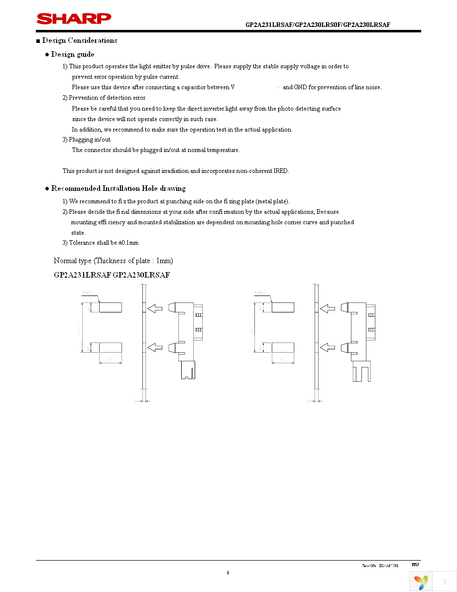 GP2A230LRS0F Page 8