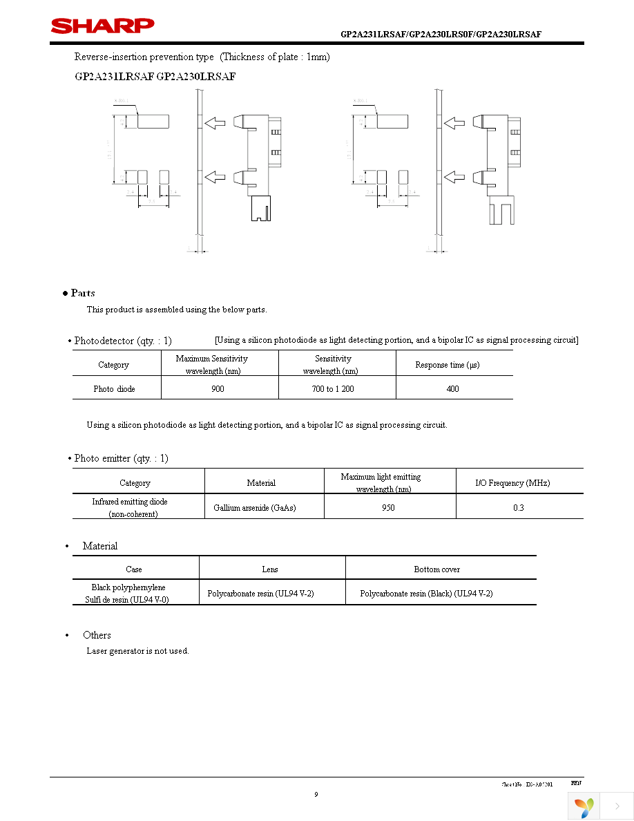 GP2A230LRS0F Page 9