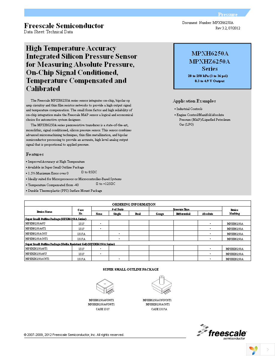 MPXH6250A6U Page 1