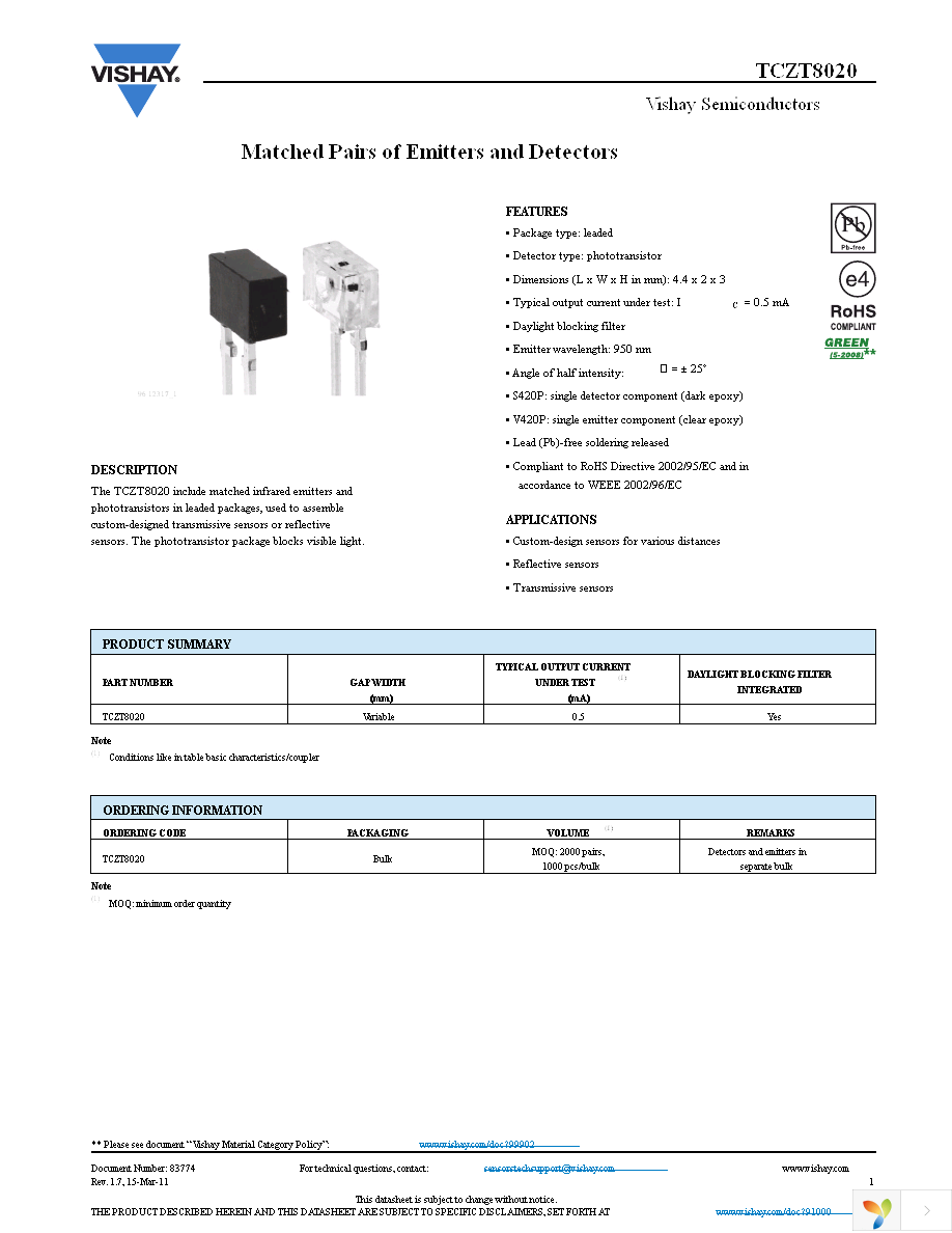 TCZT8020-PAER Page 1