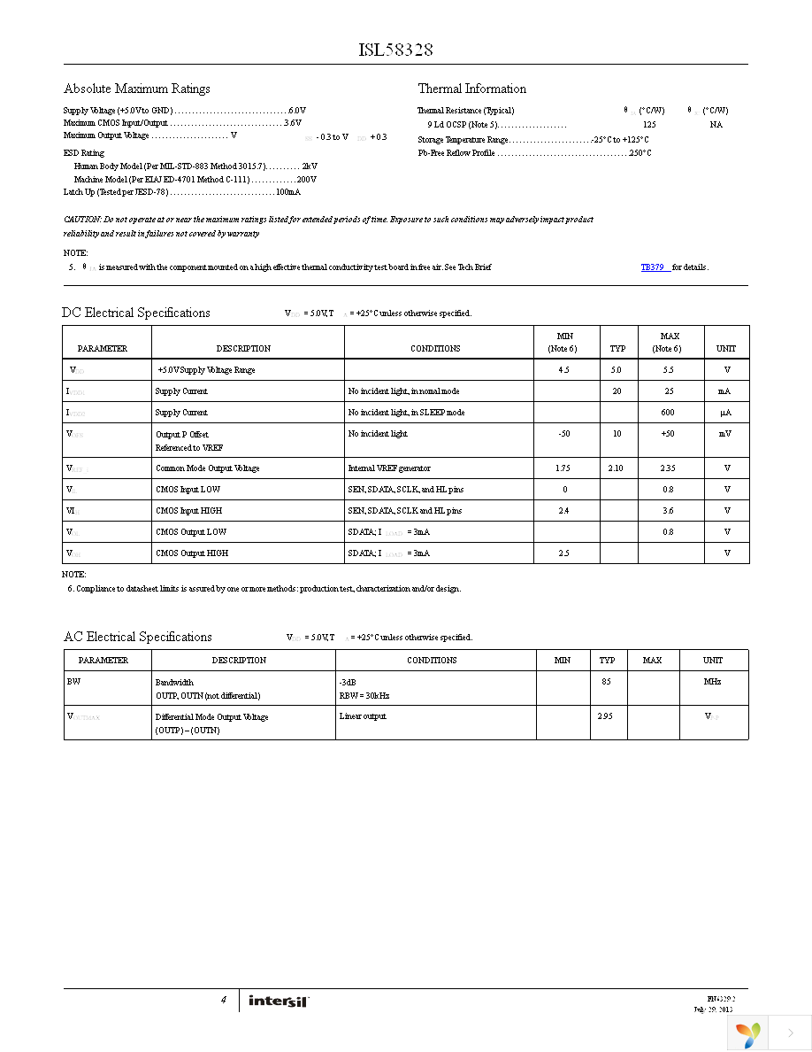 ISL58328CIZ-T7 Page 4