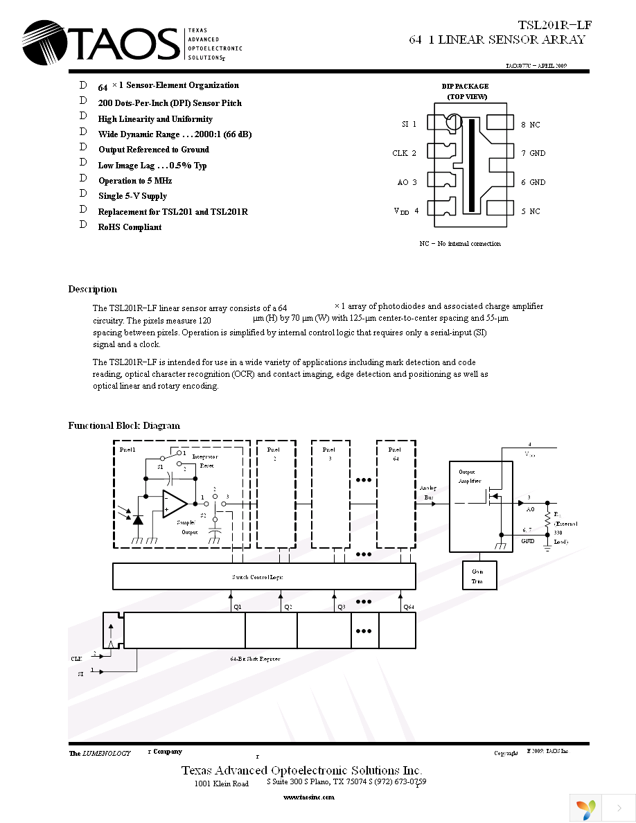 TSL201-R-LF Page 1