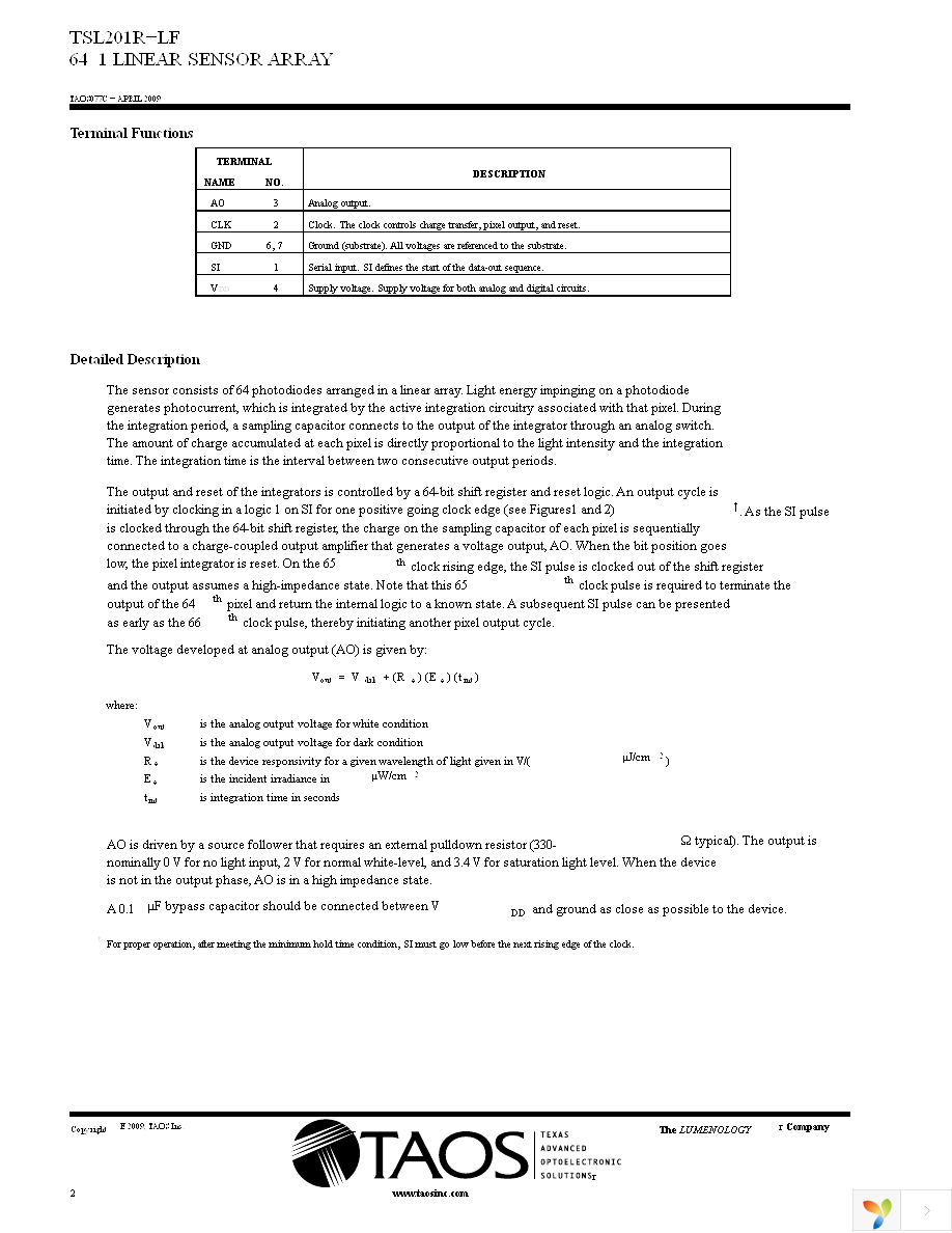 TSL201-R-LF Page 2