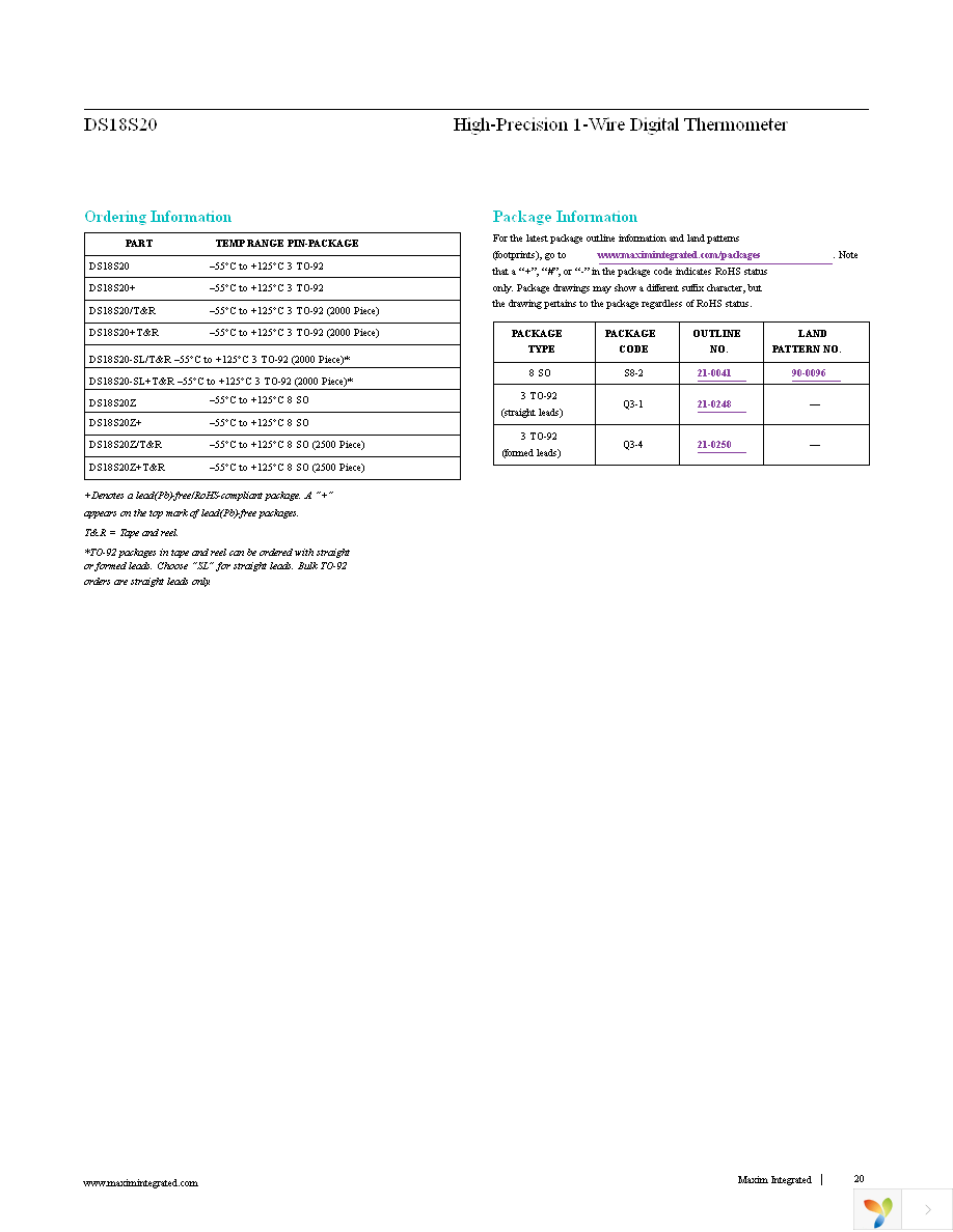 DS18S20+T&R Page 20