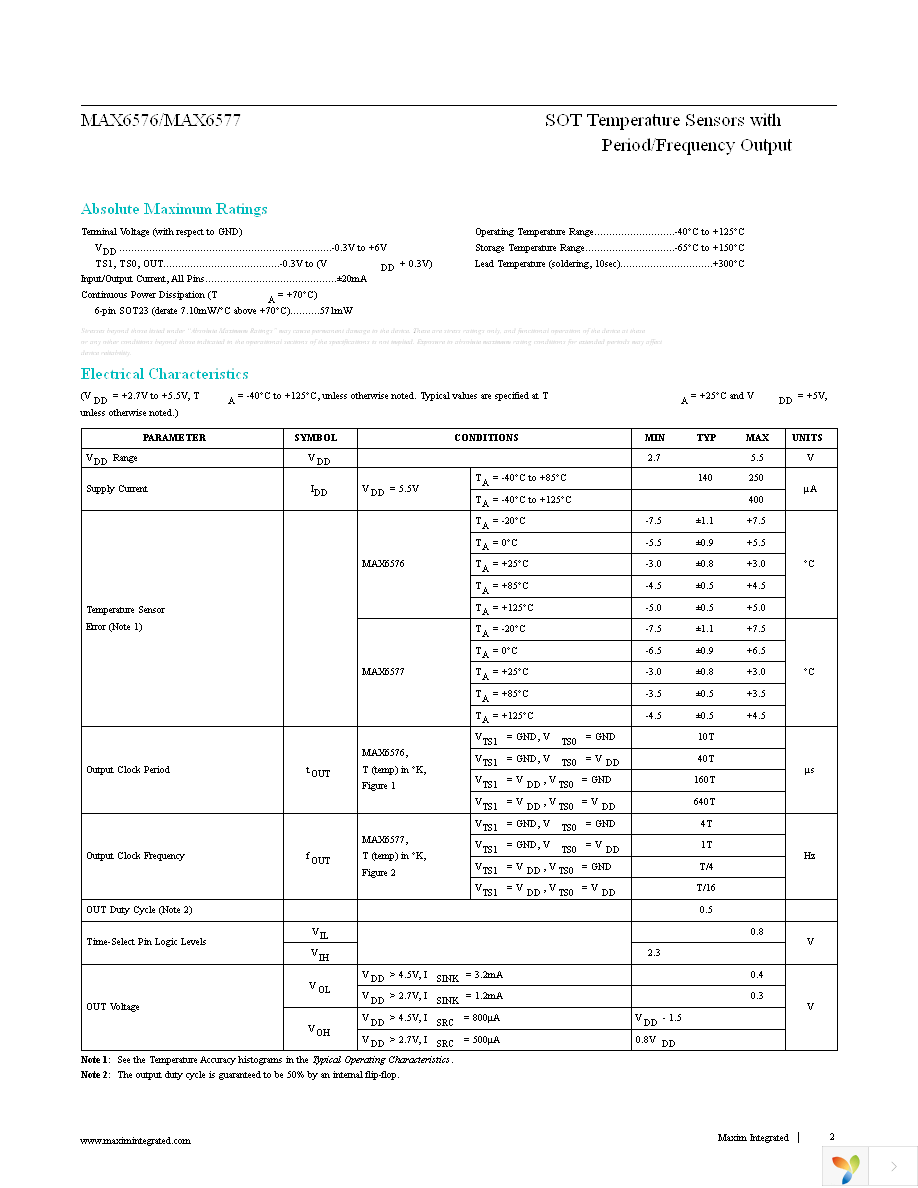 MAX6576ZUT+T Page 2