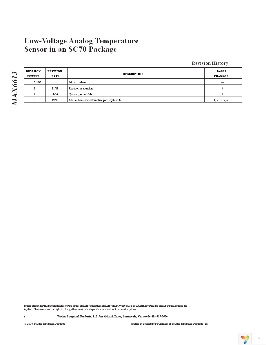 MAX6613MXK+T Page 6