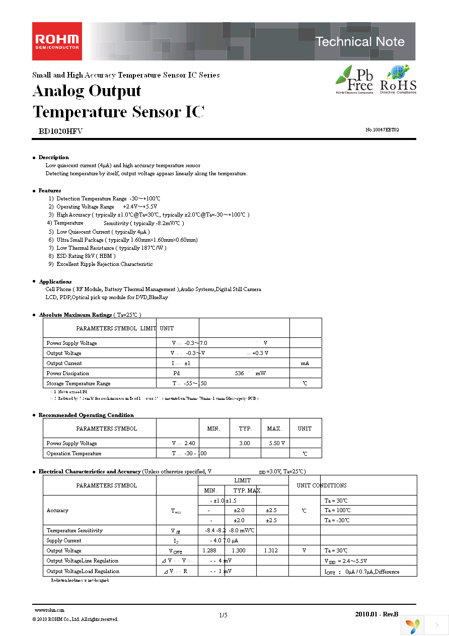 BD1020HFV-TR Page 1