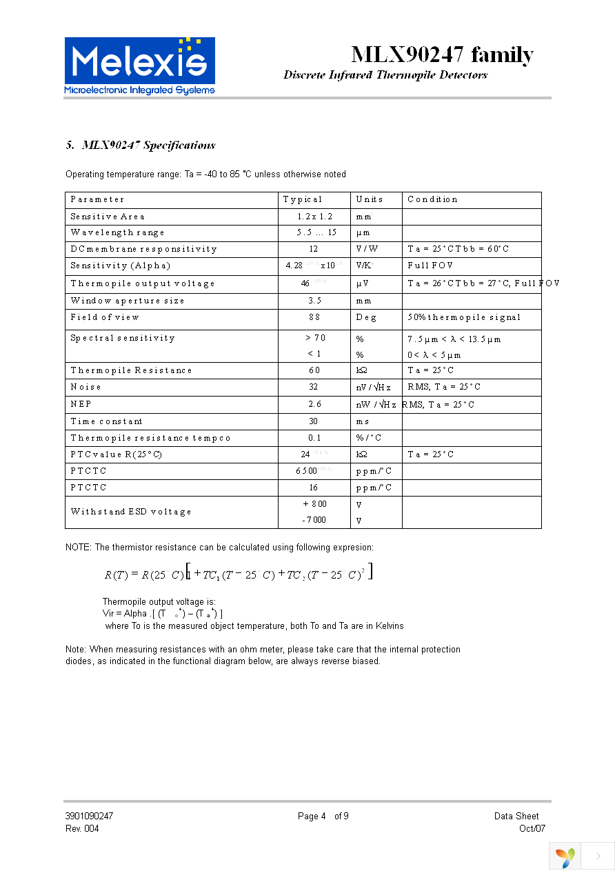MLX90247ESF-DSA Page 4