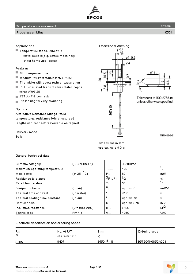 B57504K0852A001 Page 2