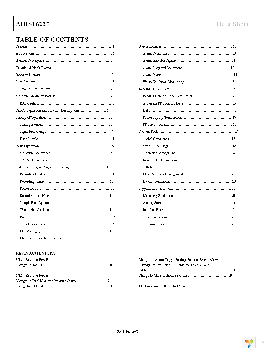 ADIS16227CMLZ Page 2