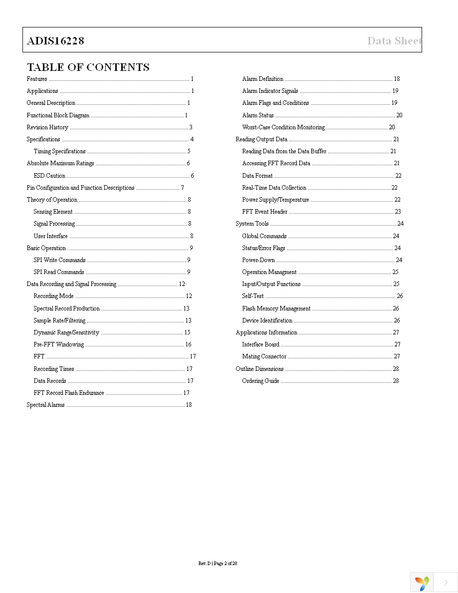 ADIS16228CMLZ Page 2