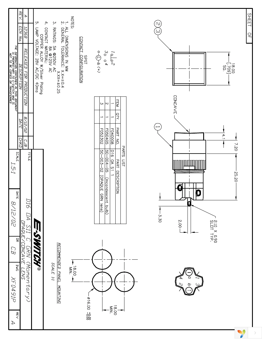 D16OAS11CGRN Page 1