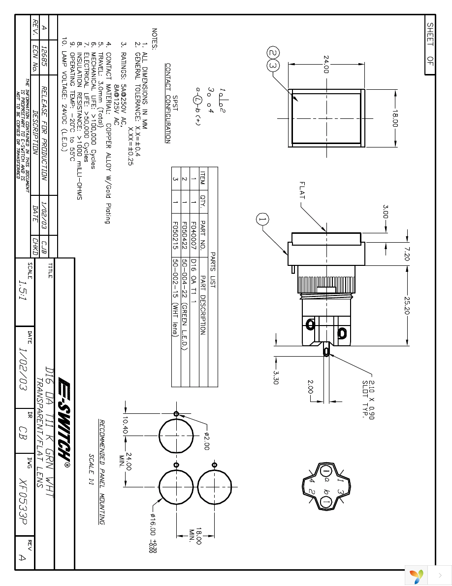 D16OAT11KGRNWHT Page 1