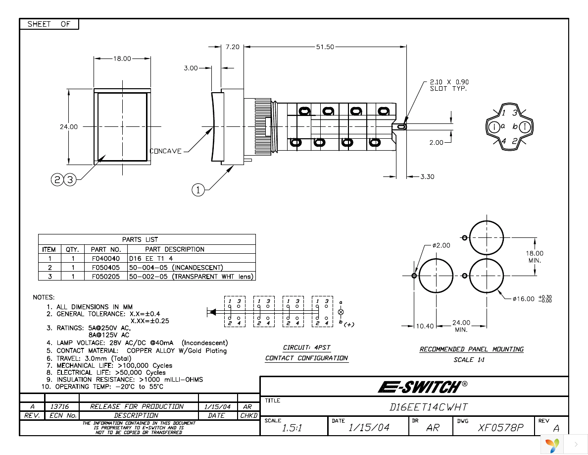 D16EET14CWHT Page 1