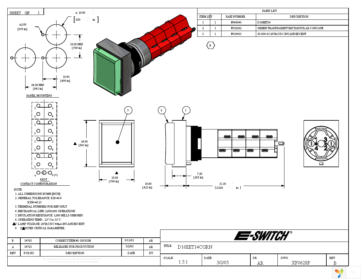 D16EET14CGRN Page 1