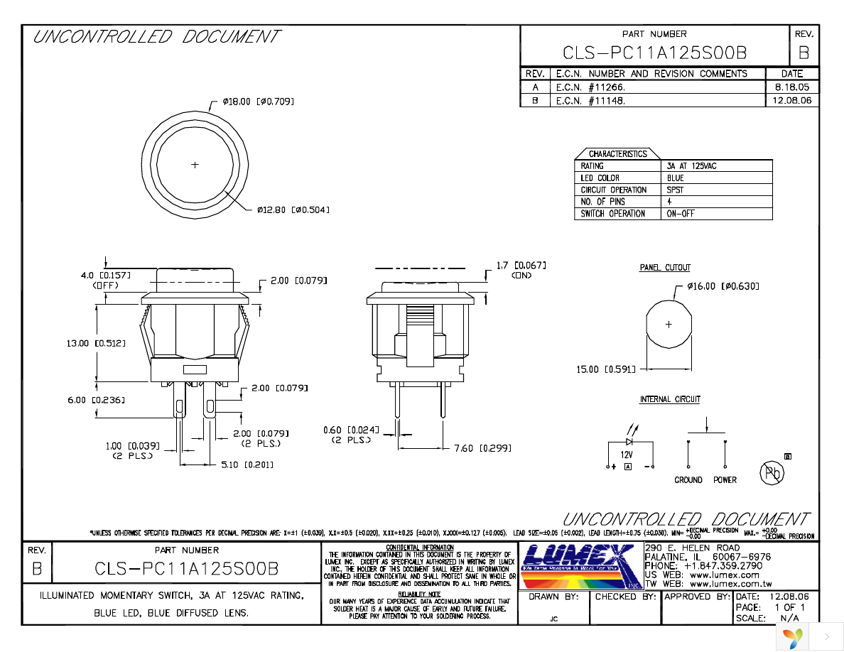 CLS-PC11A125S00B Page 1