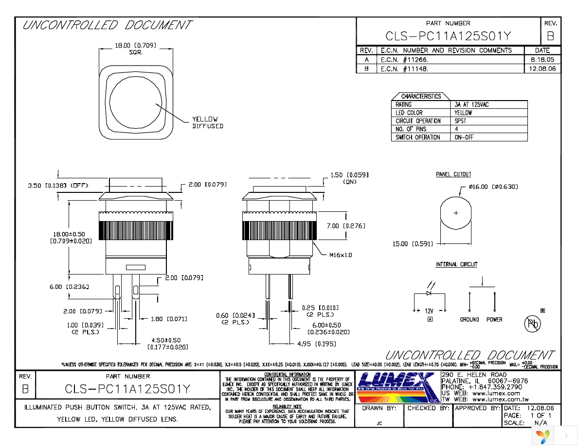 CLS-PC11A125S01Y Page 1