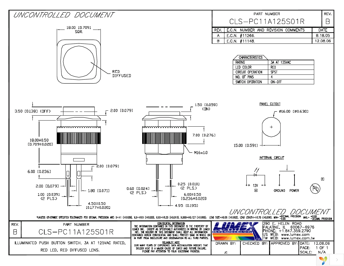 CLS-PC11A125S01R Page 1