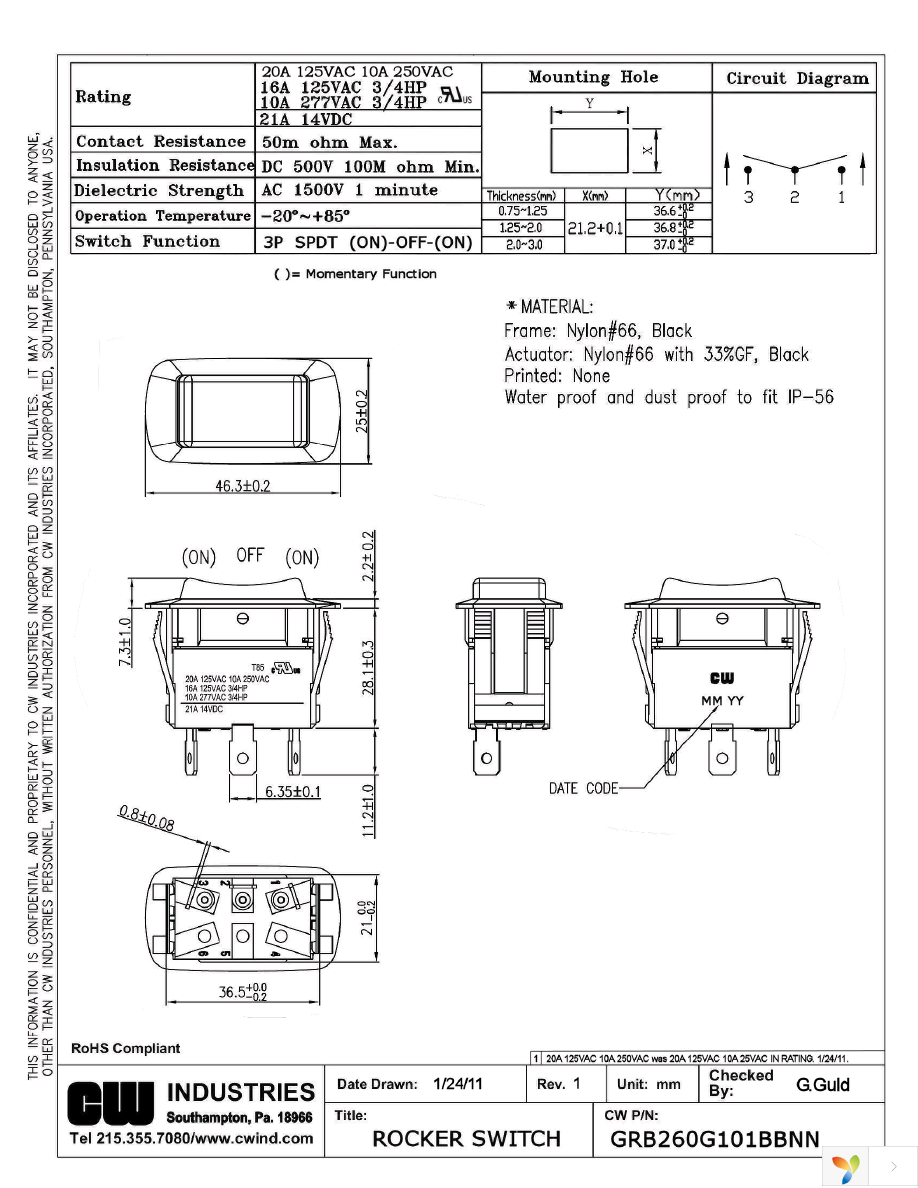 GRB260G101BBNN Page 1