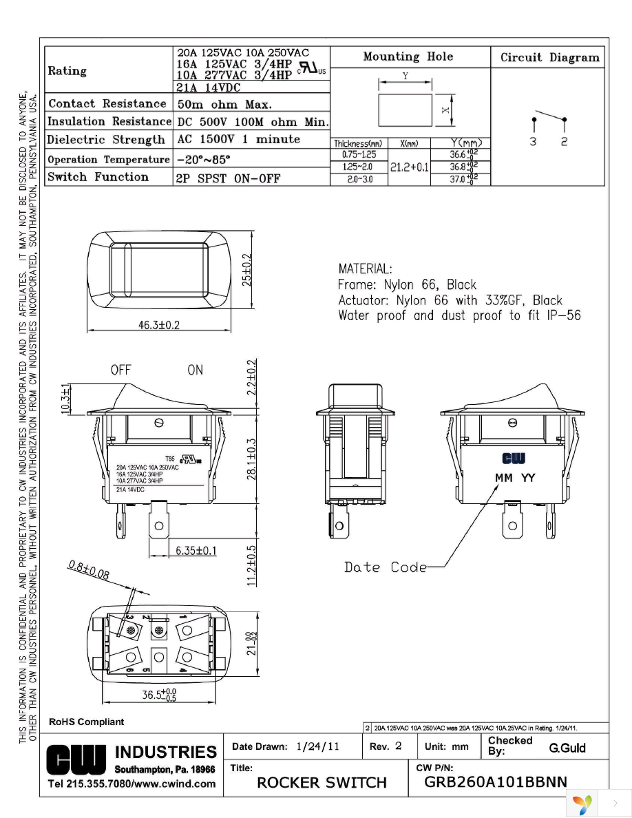 GRB260A101BBNN Page 1