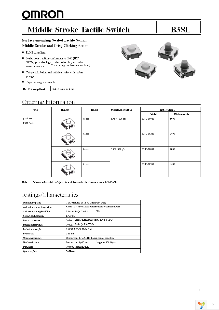 B3SL-1025P Page 1