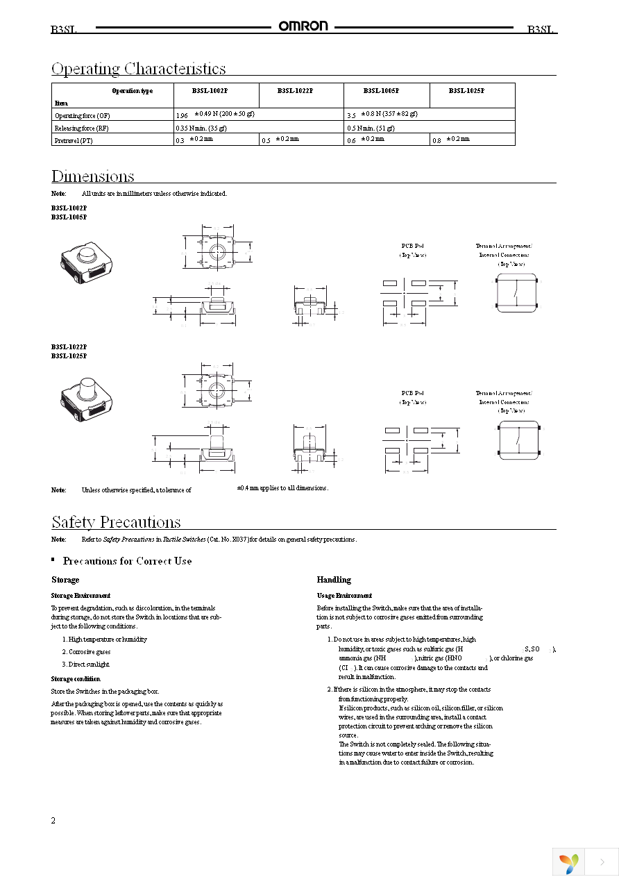 B3SL-1025P Page 2