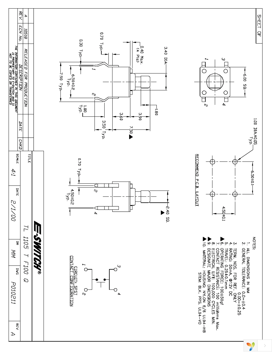 TL1105TF100Q Page 1