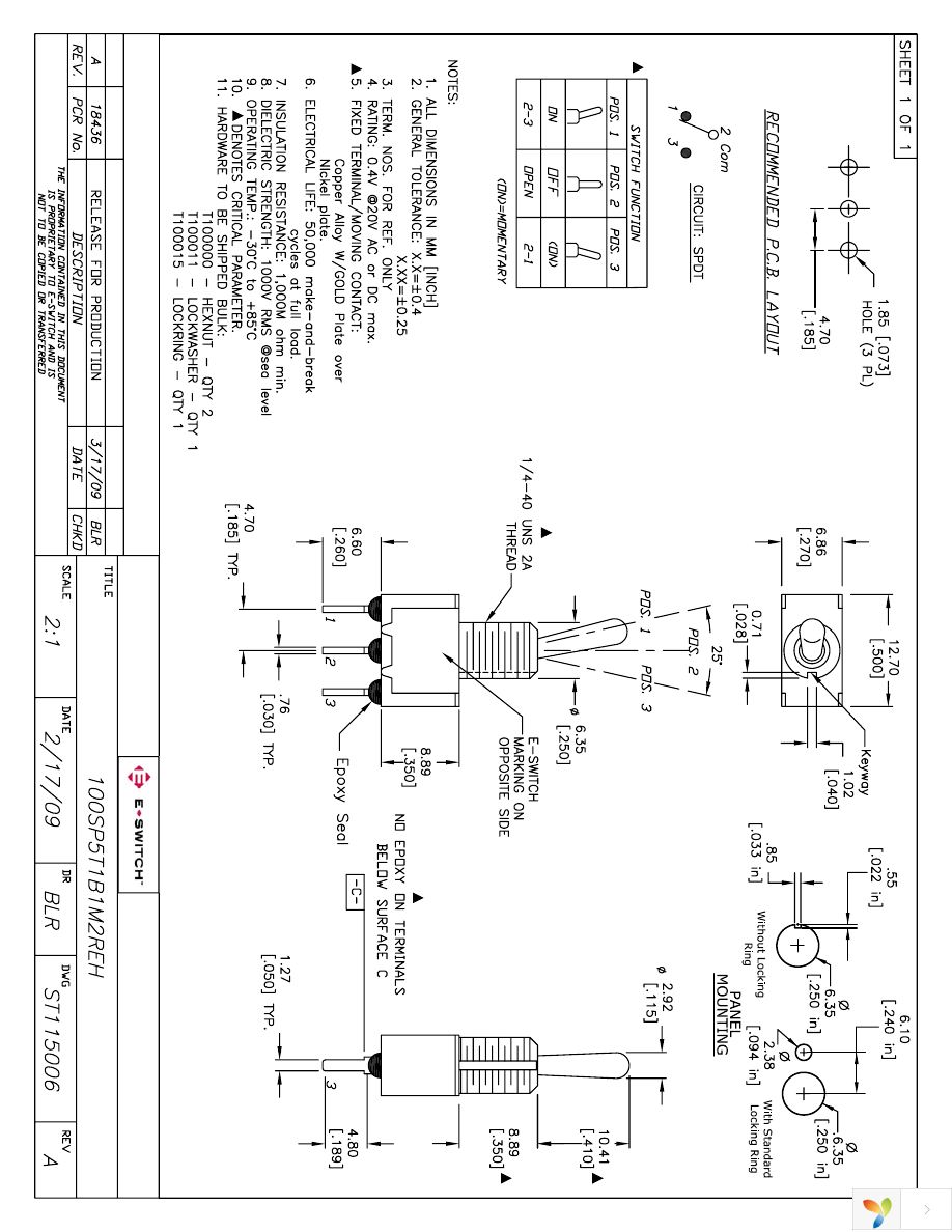 100SP5T1B1M2REH Page 1