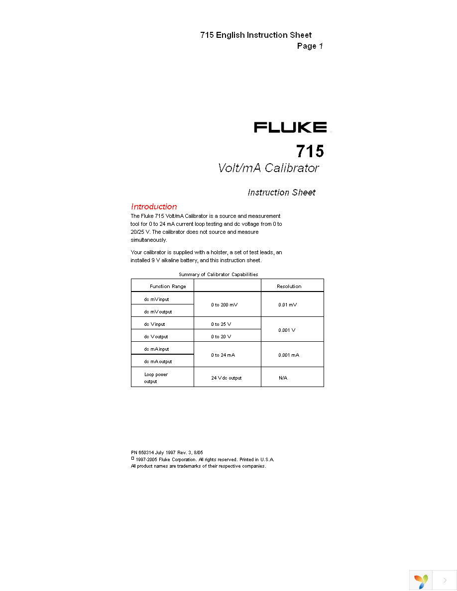 FLUKE-715 Page 1