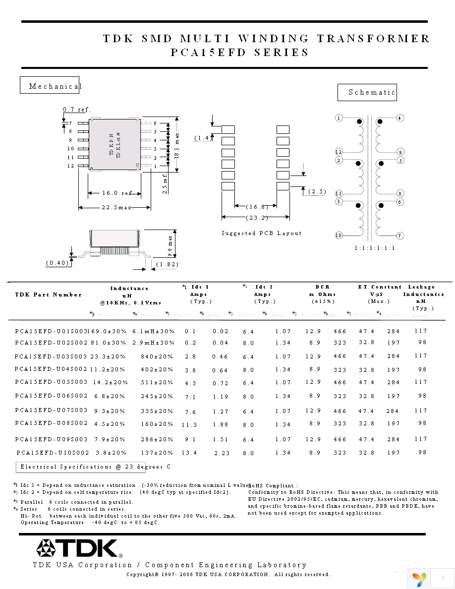 PCA15EFD-U03S003 Page 1