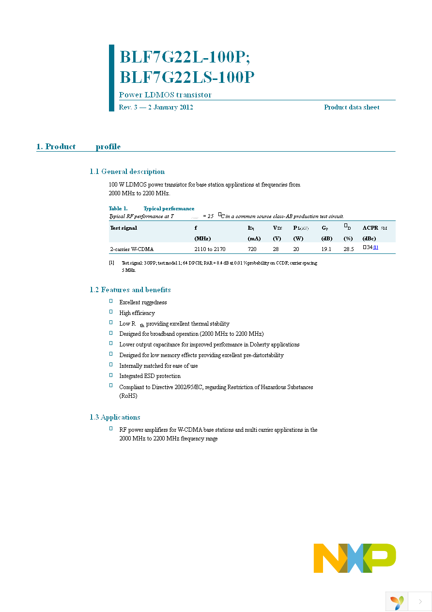 BLF7G22L-100P,118 Page 1