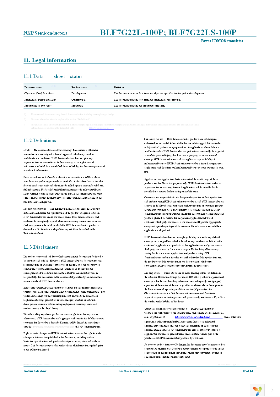 BLF7G22L-100P,118 Page 12