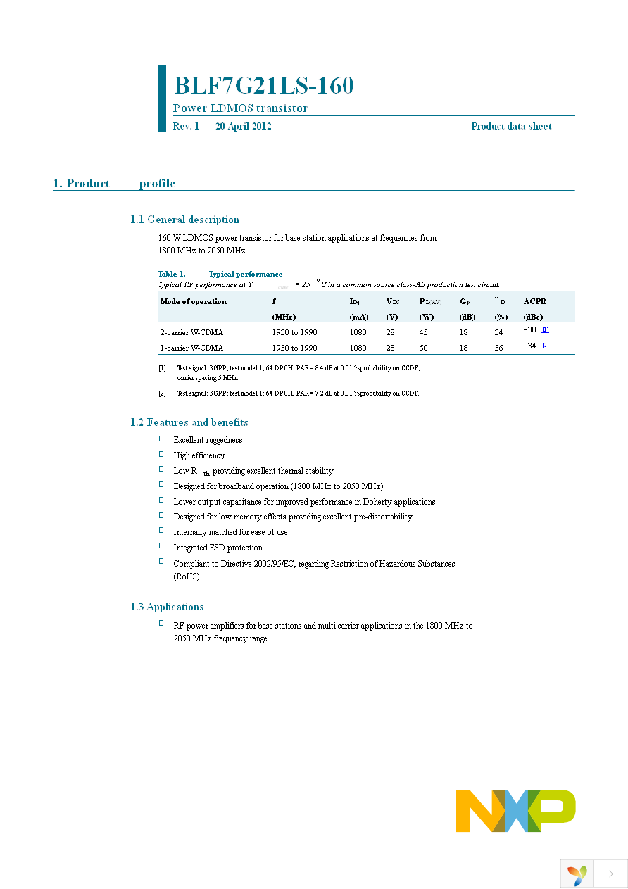 BLF7G21LS-160,118 Page 1