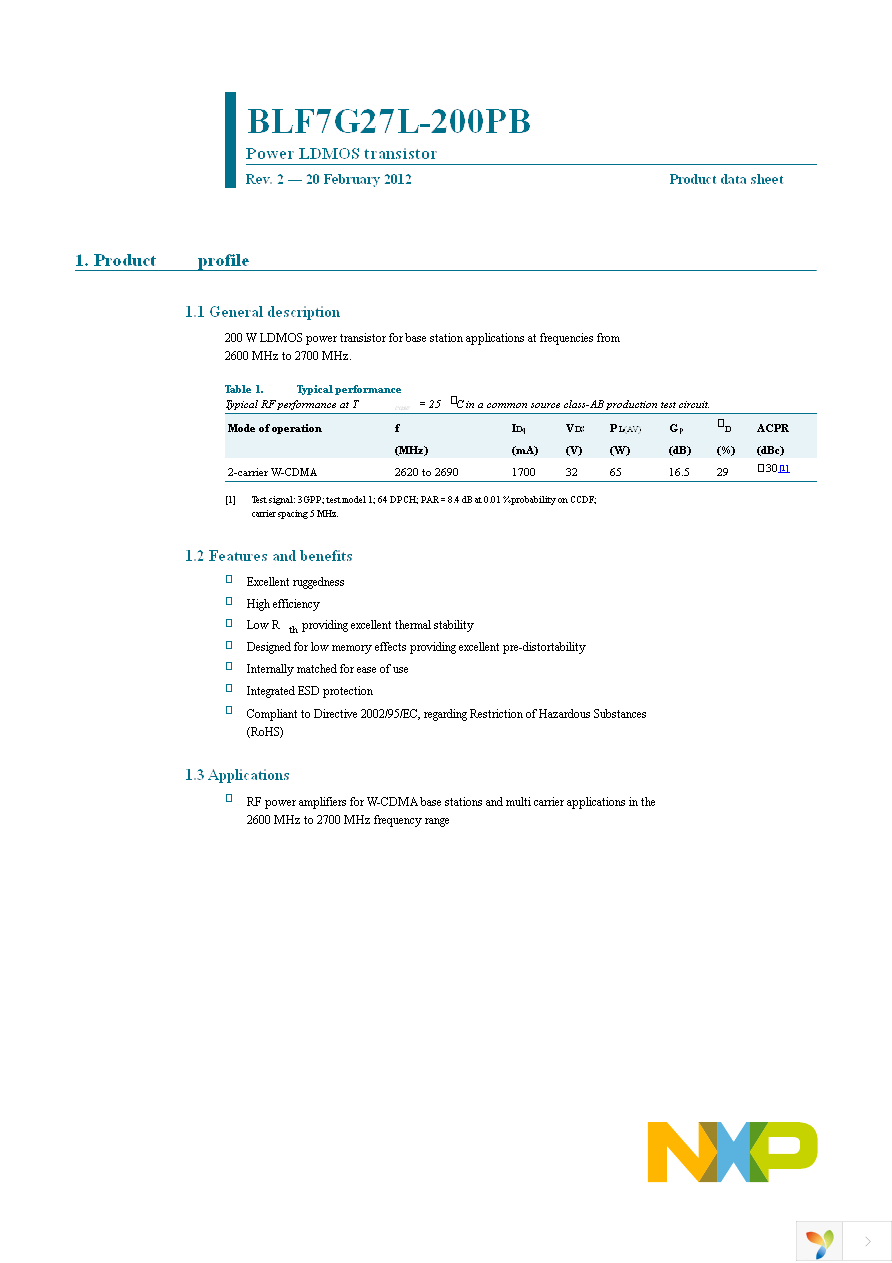 BLF7G27L-200PB,118 Page 1