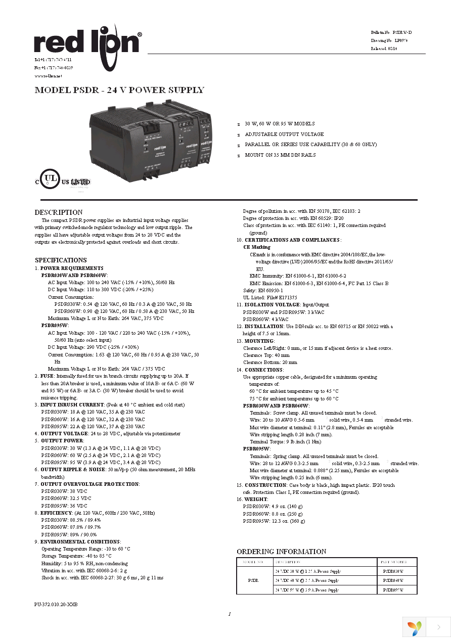 PSDR060W Page 1