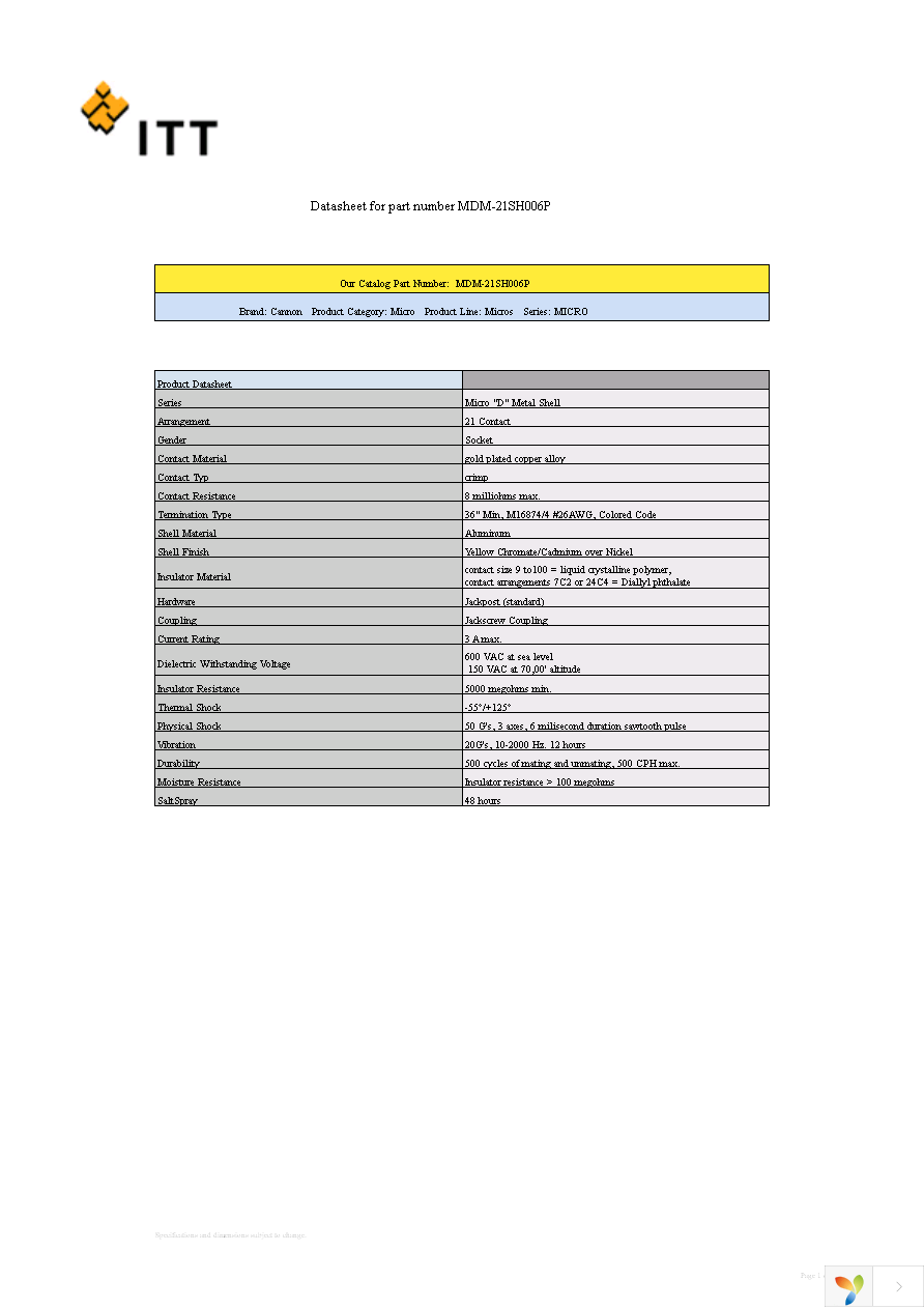 MDM-21SH006P Page 1