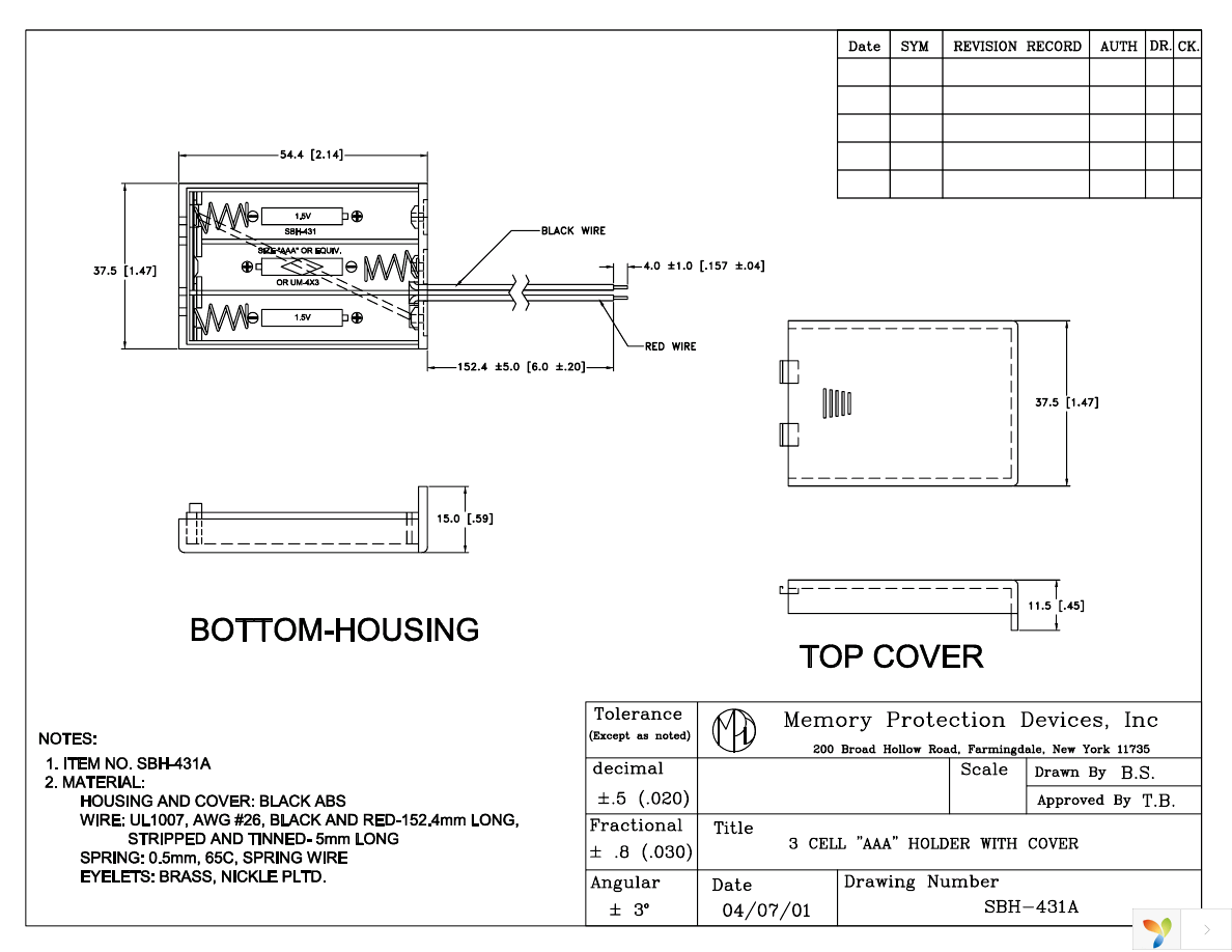 SBH431B Page 1