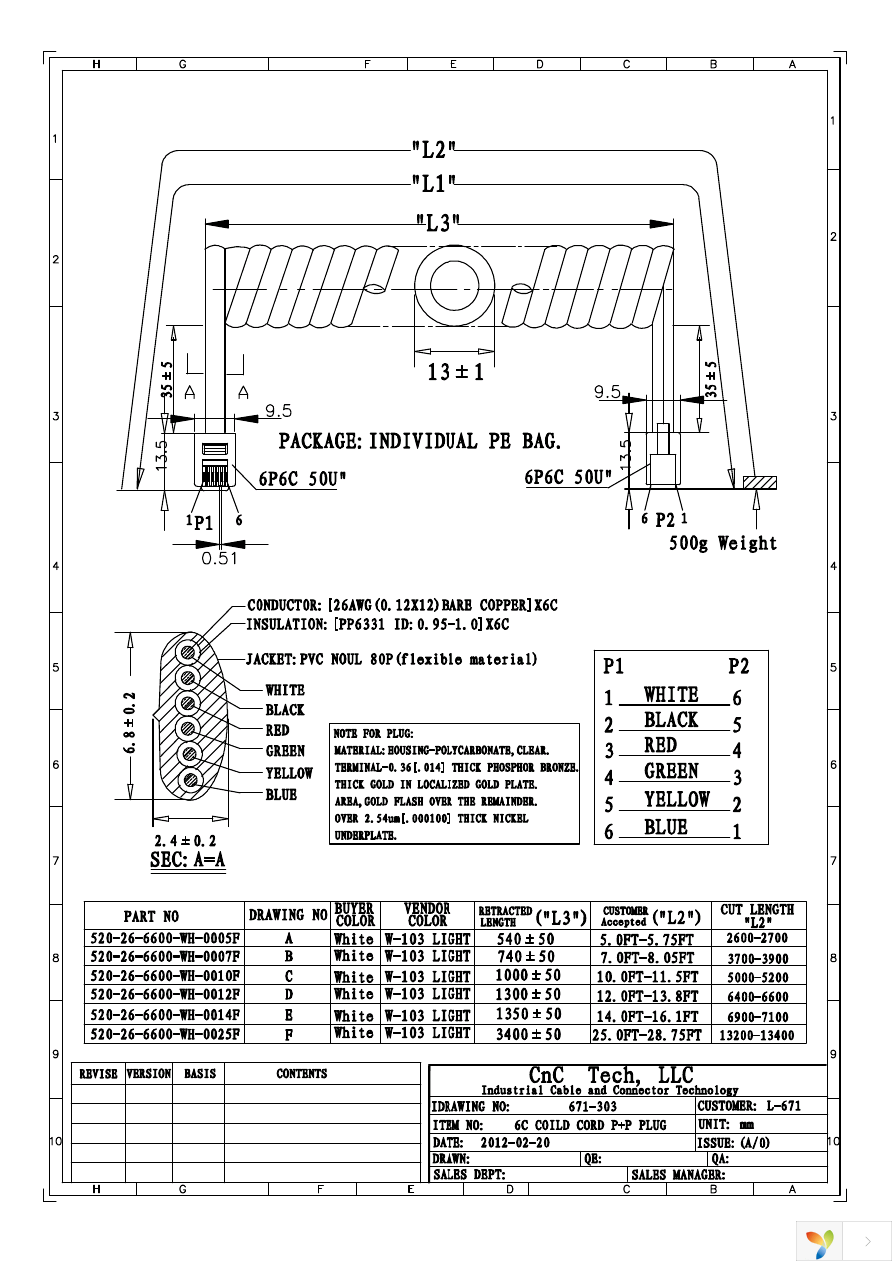 520-26-6600-WH-0012F Page 1