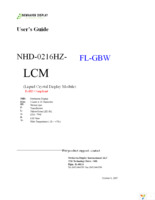 NHD-0216HZ-FL-GBW Page 1